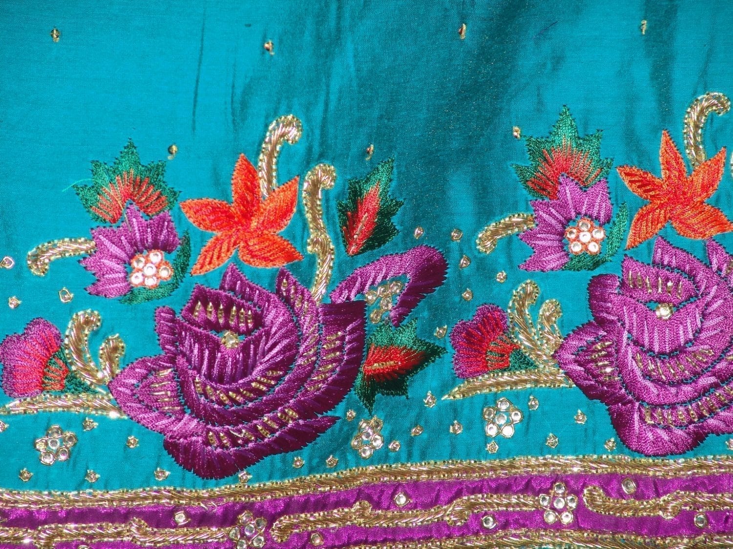 Partywear Cotton Hand Embroidered Punjabi Suit Dupatta set H0095 ...