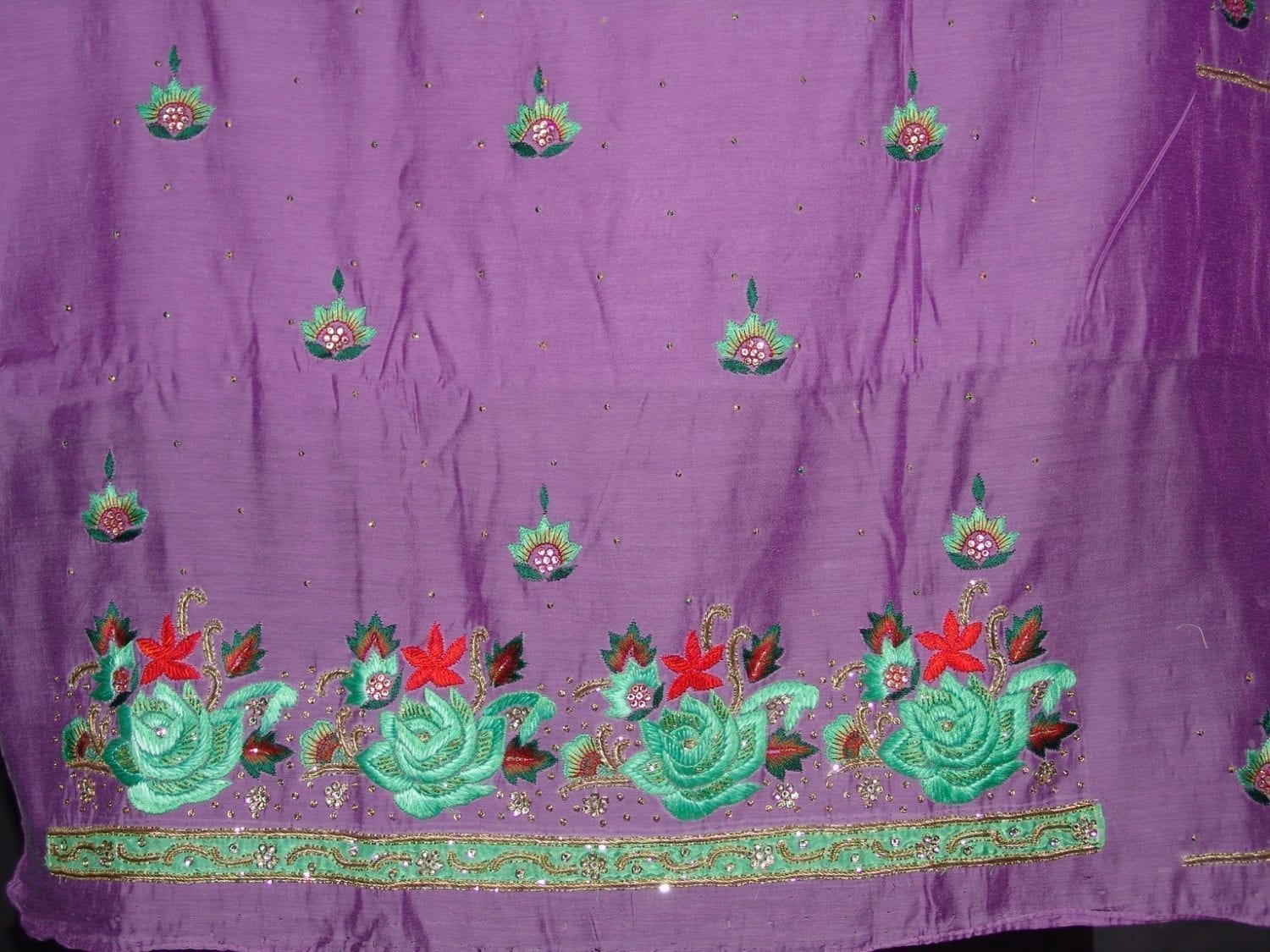 Partywear Cotton Hand Embroidered Punjabi Suit Dupatta set H0099 ...