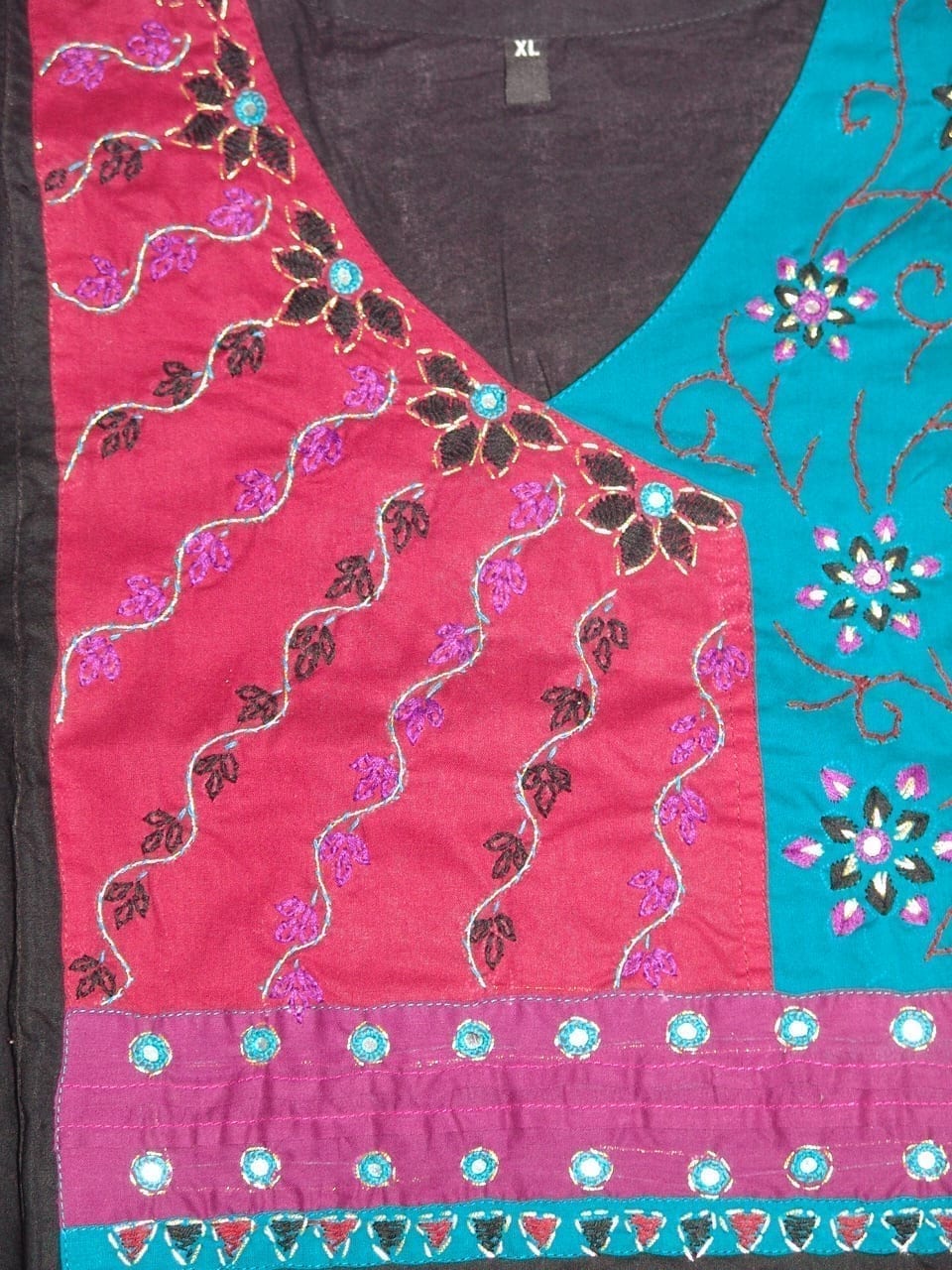 100% PURE COTTON hand embroidered kurta kurti K0304 size XL - muteyaar.com