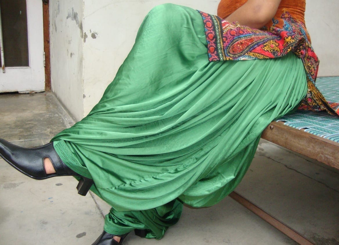 Custom Made Green Satin Silk Maharani Patiala Salwar - all colours ...