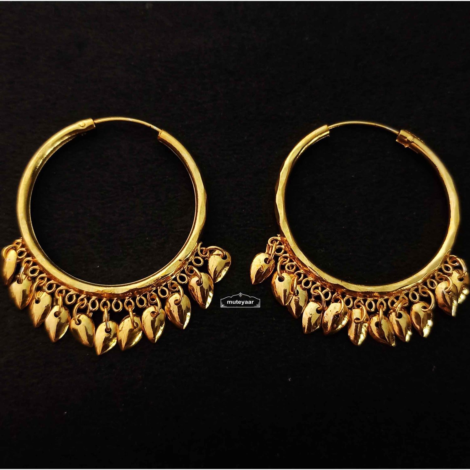 Buy AYESHA Gold-Toned Oversized Circular Hoop Earrings | Shoppers Stop