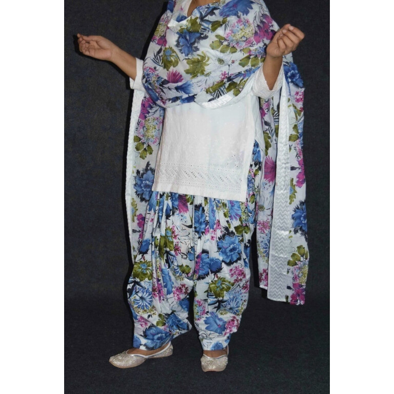BILOCHI'S Women's Cotton Printed Multi Color Patiala Salwar with Dupatta Set  (Free Size) (M, Multicolor, m) : Amazon.in: Fashion