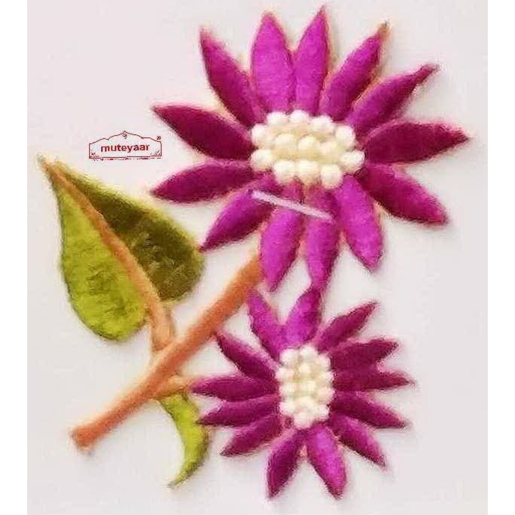 Purple Flowers Embroidered Motif Badge for multipurpose use MT0023 ...