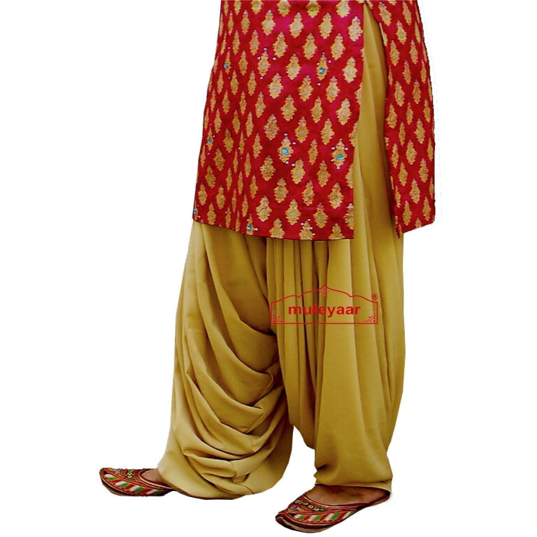 Buy Swtantra Fuchsia Patiala Pants Pre Draped Saree online