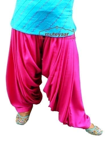 Magenta Super Heavy Maharani Patiala Salwar of Crepe Fabric - muteyaar.com