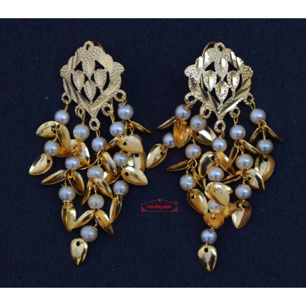 Buy Punjabi Jhallar Tops Earrings with Golden Polish J0508 - muteyaar.com