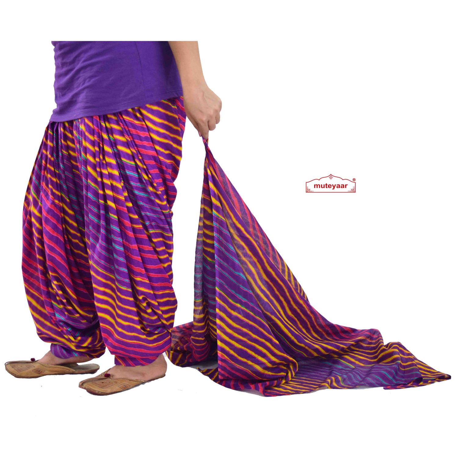 Stitched Regular Wear Cotton Printed Patiala Salwar With Dupatta, Waist  Size: Free at Rs 455/piece in Jaipur