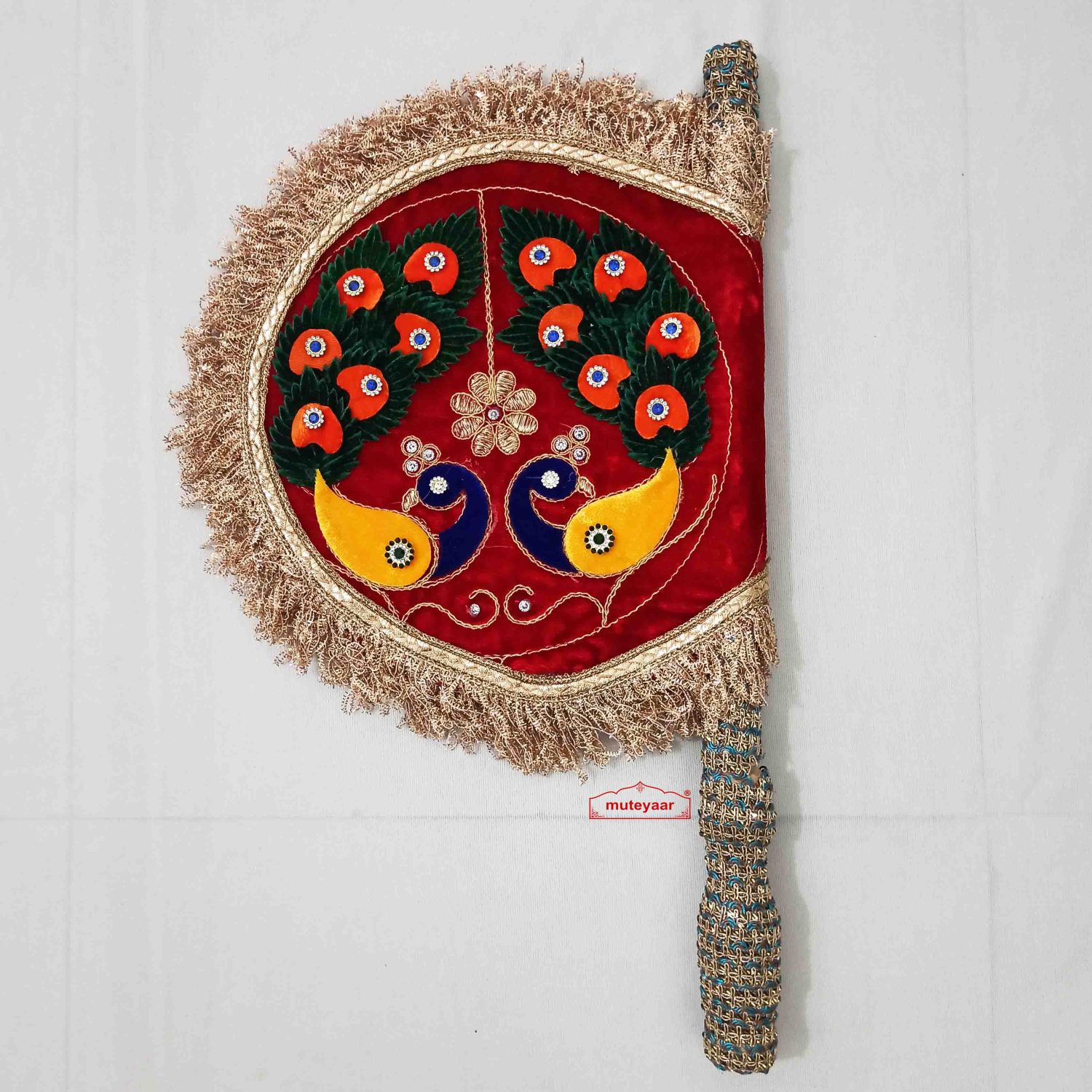 Morni Punjabi Pakhi Decorative Hand Fan T0392