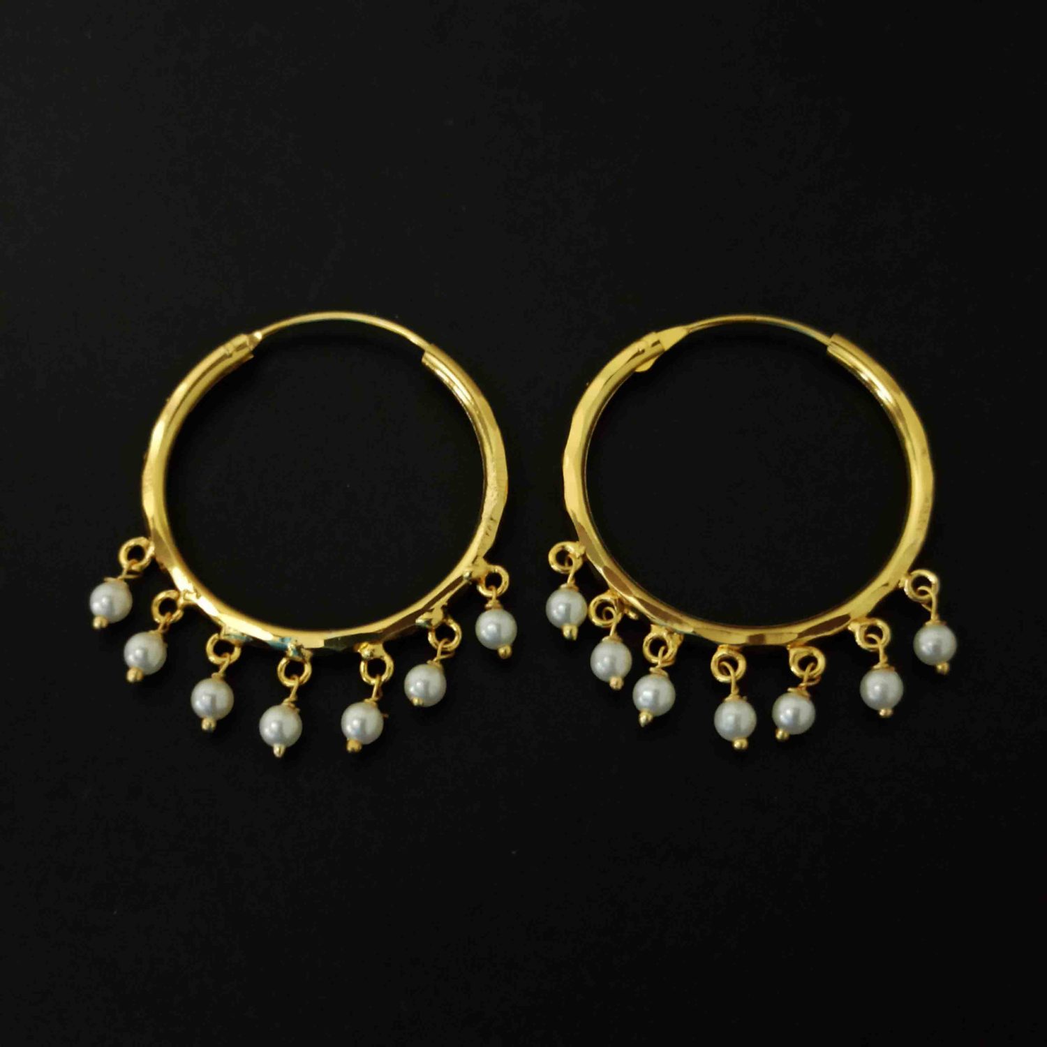 Golden Bali Earings with beads J0121