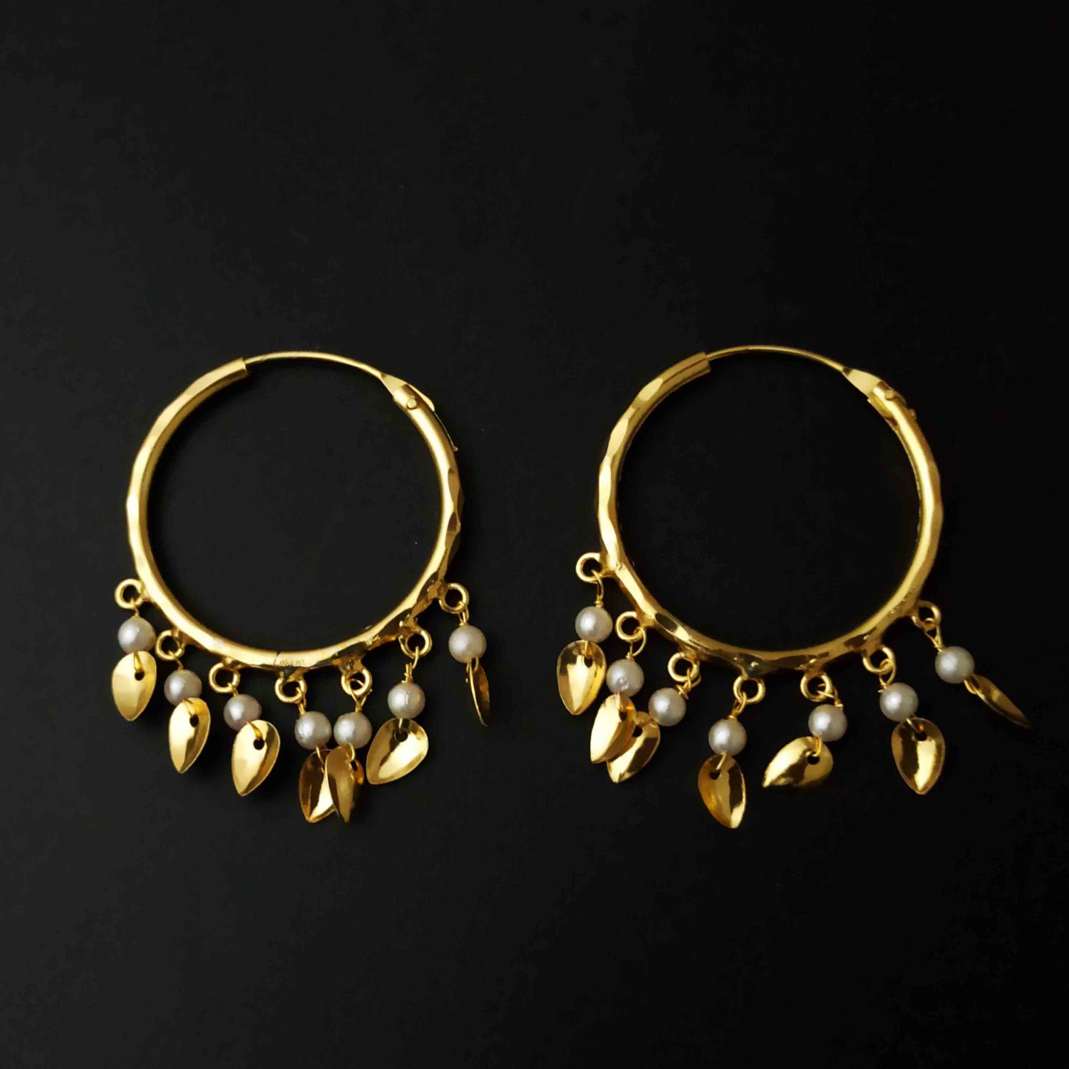 Traditional Punjabi Ear Rings Bali Moti Patti Set J0214